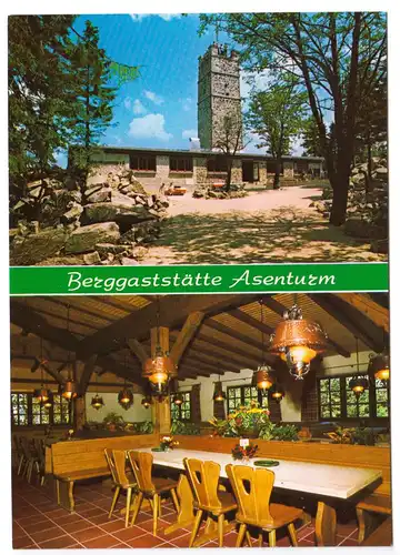 AK, Fichtelberg, Berggaststätte Asenturm, zwei Abb., um 1980