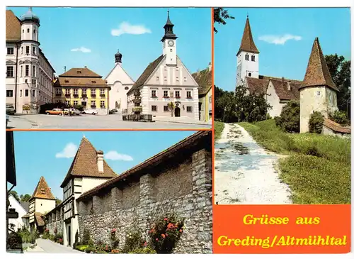 AK, Greding Altmühltal, drei Abb., um 1970