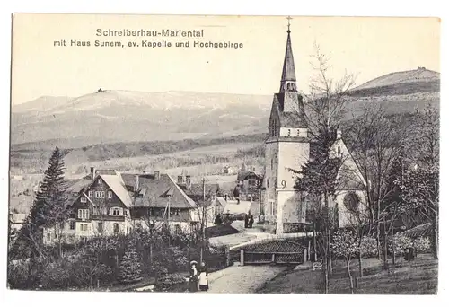 AK, Schreiberhau - Marienthal, Szklarska Poreba, Kirche, um 1910
