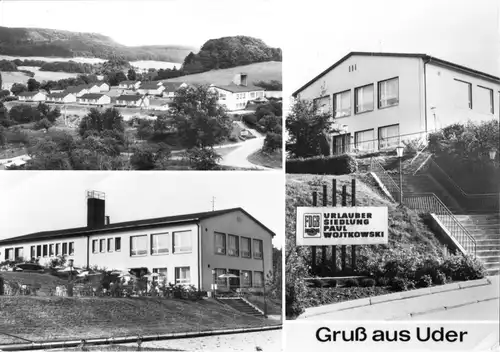 AK, Uder Eichsfeld, Urlaubersiedlung Paul Wojtkowski, drei Abb., 1985