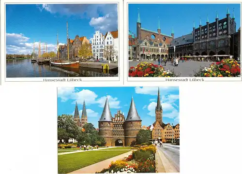 AK - Posten, 9 Colorkarten, Lübeck, 1990er