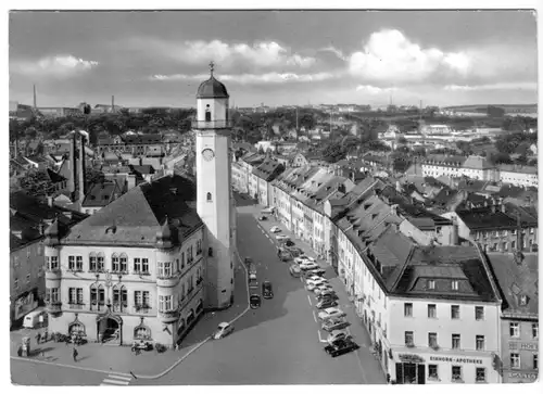 AK, Hof Saale, Rathaus mit Klosterstr., 1979