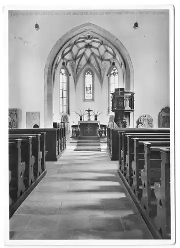 AK, Tübingen, Jakobuskirche, Innenansicht, um 1960