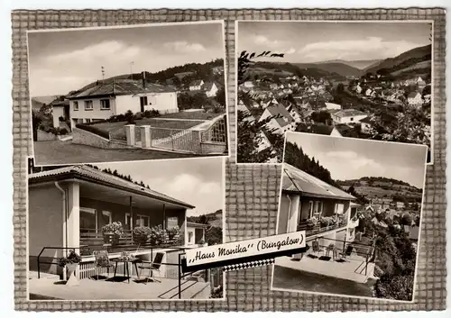 AK, Heigenbrücken Spessart, Haus Monika (Bungalow), vier Abb., 1961
