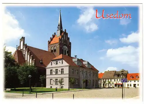 AK, Usedom auf Usedom, Rathaus und Kirche, um 2000