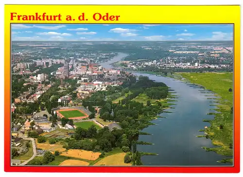AK, Frankfurt Oder und Slubice, Luftbildansicht, um 2003