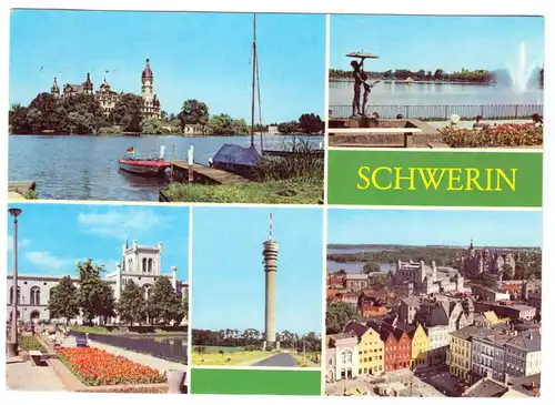 AK, Schwerin, fünf Abb., um 1981