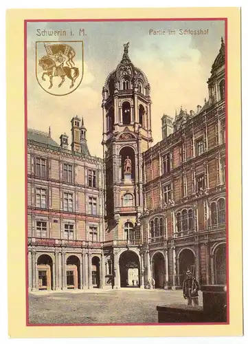 AK, Schwerin, Partie im Schloßhof, Reprint 1986