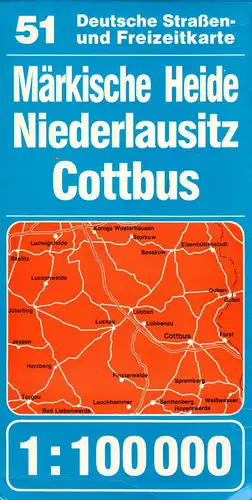 Deutsche Straßen- und Freizeitkarte, 51, Märkische Heide, Niederlausitz, Cottbus
