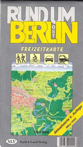 Touristenkarte, Freizeitkarte, Rund um Berlin - Ost, um 1993
