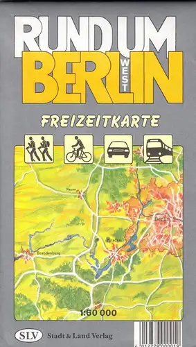 Touristenkarte, Freizeitkarte, Rund um Berlin - West, um 1992