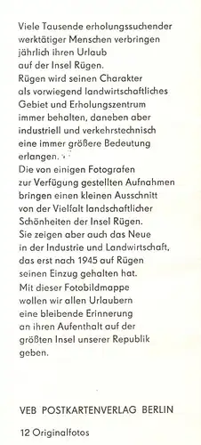 Bildmappe mit 12 Fotos im Format 21 x 14,5 cm, Die Insel Rügen, um 1970