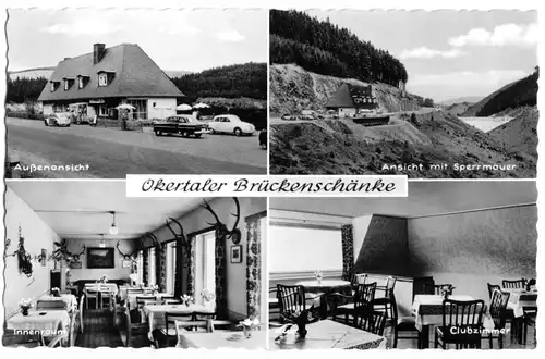AK, Schulenberg Oberharz, Okertaler Brückenschänke, vier Abb., um 1960