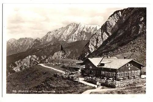 AK, Garmisch-Partenkirchen, Hochalm mit Wetterstein, 1942