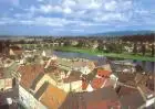 AK, Pirna, Blick über die Altstadt mit Elbbrücke, um 2000