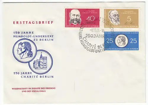 FDC, Mi.-Nr. DDR 795/98/99, o SSt, Berlin W 8, 1.11.1960
