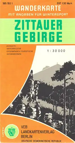Wanderkarte, Zittauer Gebirge, 1976