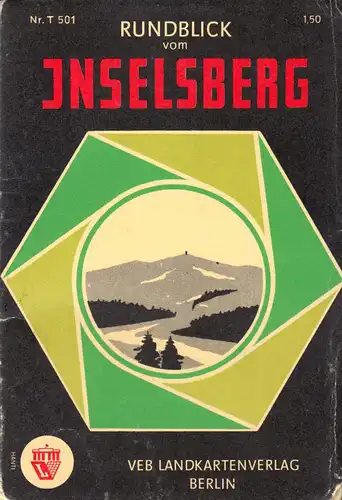 Wanderkarte, Panorama, Thüringen - Rundblick vom Inselsberg, 1969