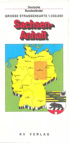 Verkehrskarte, Große Straßenkarte Sachsen-Anhalt, 1992