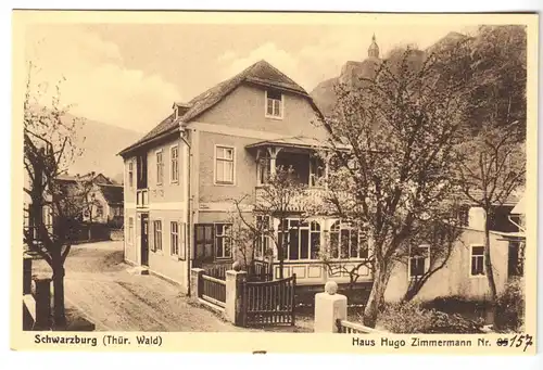 AK, Schwarzburg Thür. Wald, Haus Hugo Zimmermann, um 1925