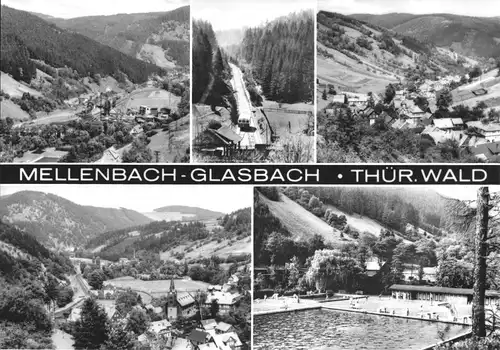 AK groß, Mellenbach - Glasbach Thür. Wald, fünf Abb., 1969