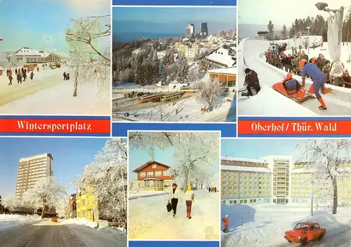 AK groß, Oberhof Thür. Wald, fünf Abb., Wintermotive, 1985