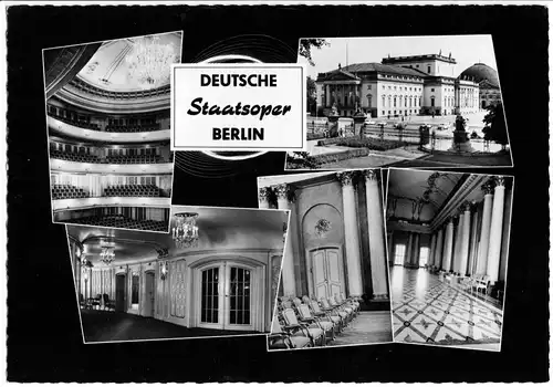 AK Großformat, 21 x 15 cm, Berlin Mitte, Deutsche Staatsoper, fünf Abb., 1962