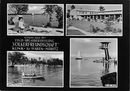 AK groß, Klink Kr. Waren Müritz, FDGB-Urlaubersiedlung "Völkerfreundschaft" 1968
