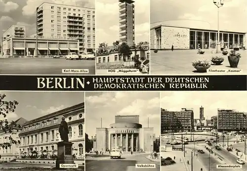 AK groß, Berlin, 6 Abb., gestaltet, Vers. 7, 1964