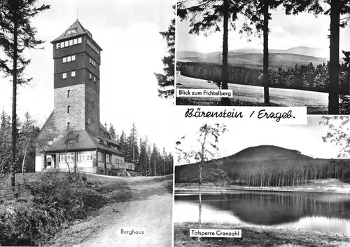 AK groß, Bärenstein Erzgeb., drei Abb., u.a. Berghaus,  1972