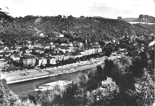 AK groß, Bad Schandau Sächs. Schweiz, Teilansicht, 1971