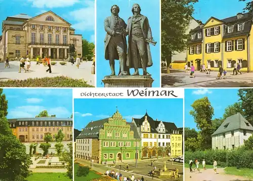 AK groß, Weimar, sechs Abb., 1978