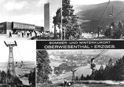 AK groß, Kurort Oberwiesenthal, vier Abb., 1970