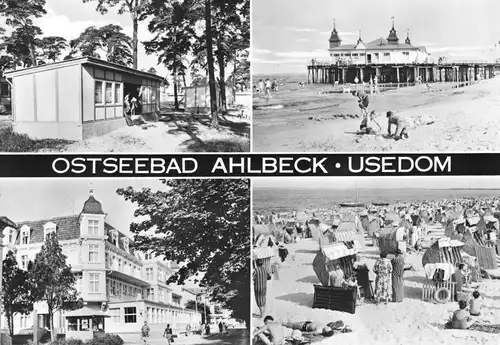 AK Großformat, 21 x 15 cm, Ostseebad Ahlbeck auf Usedom, vier Abb., 1968