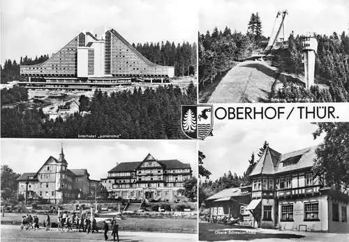 AK groß, Oberhof, Thür. Wald, vier Abb., Wappen, 1971