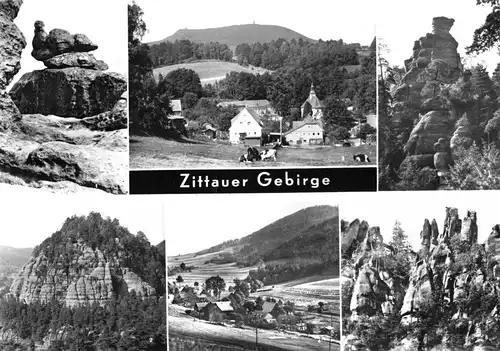 AK groß, Zittauer Gebirge, sechs Abb., 1974