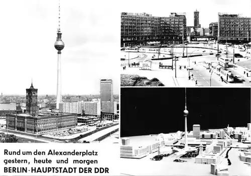 AK groß, Berlin Mitte, Rund um den Alexanderplatz, drei Abb., 1969