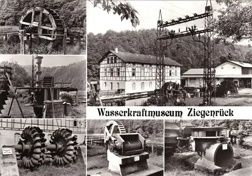 AK groß, Ziegenrück, Wasserkraftmuseum, sechs Abb., 1984