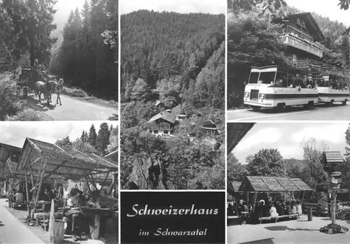 AK groß, Schwarzburg Thür. Wald, Schweizerhaus im Schwarzatal, fünf Abb., 1975