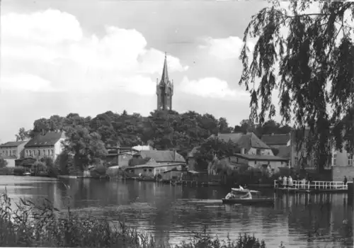 AK, Feldberg Meckl., Blick vom Haussee zur Kirche, 1967