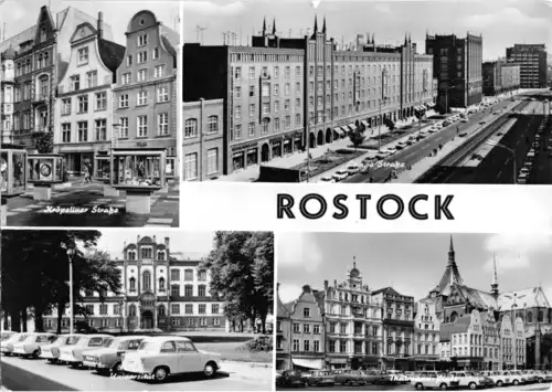 AK, Rostock, vier innerstädtische Motive, 1975