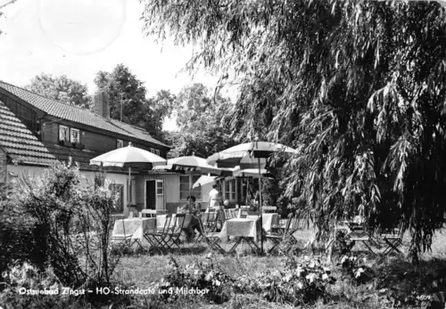 AK, Ostseebad Zingst, HO-Strandcafé und Milchbar, Gartenlokal, 1962