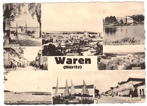 AK, Waren Müritz, acht Abb., 1960