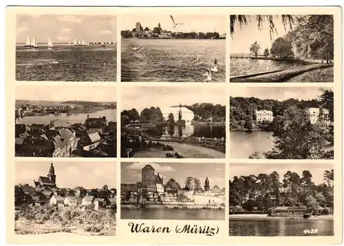 AK, Waren Müritz, neun Abb., 1961