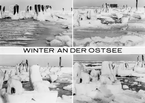 AK, Winter an der Ostsee, vier Motive, 1978
