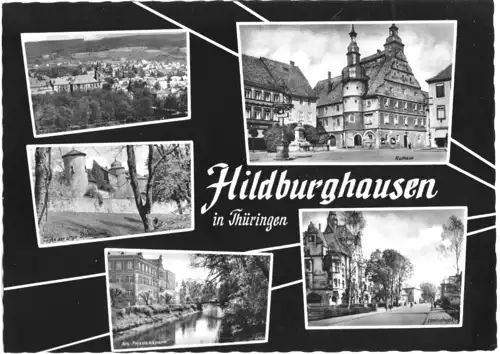 AK, Hildburghausen Thür., fünf Abb., gestaltet, 1964