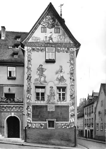 AK, Ziegenrück a. d. Saale, Giebel des historischen Rathauses, 1981