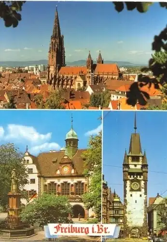 AK, Freiburg Breisgau, drei Abb., ca. 1995