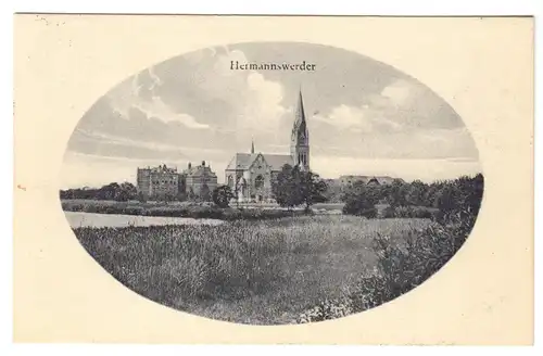 AK, Potsdam Hermannswerder, Teilansicht mit Kirche, 1928