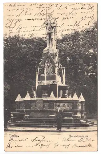AK, Berlin Tiergarten, Rolandbrunnen, um 1904